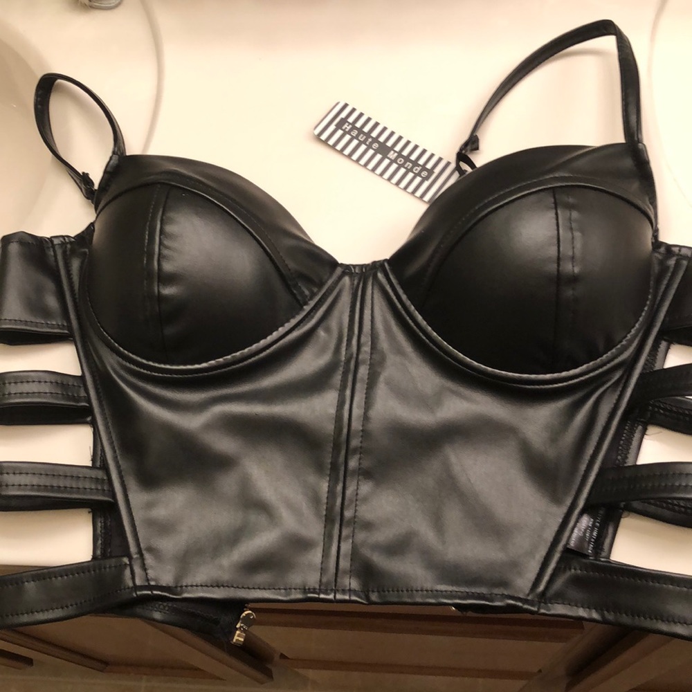 Black Leather Camisole